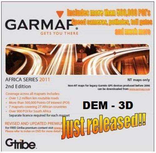 NOW OUT!! GARMIN AFRICA STREETMAPS DEM  2011.2 ENHANCED 3D MAPS - Incl latest speedcams, potholes