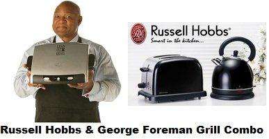 RUSSELL HOBBS BLACK PACK & GEORGE FOREMAN GRILL COMBO