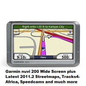 GARMIN NUVI 200 WIDE PLUS LATEST 2011 SA MAPS, TRACKS4 AFRICA, SPEEDCAMS, ETC. VALUE R5,000!!!