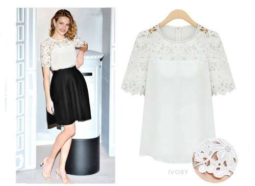 !!! NEW ARRIVED!!! BEAUTIFUL SHORT SLEEVE TOP IN WHITE