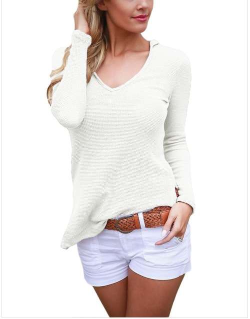 !!! NEW ARRIVAL !!! Casual Ladies' White Hoodie Top In Size S to L