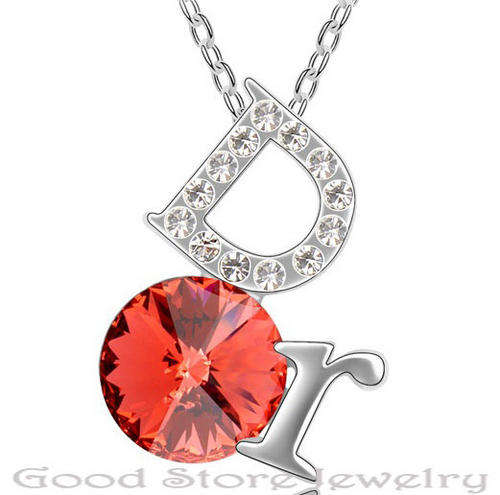 STRIKING SWAROVSKI NECKLACE IN 18K WHITE GOLD CLAD