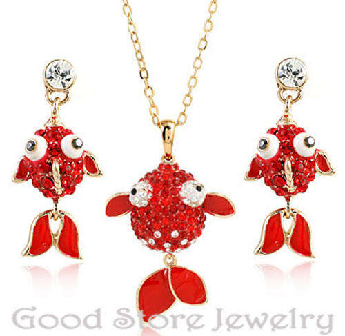 STUNNING  FISH SWAROVSKI ACCESSORIES SET