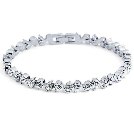 STUNNING ENGAGEMENT BRACELET IN 18K WHITE GOLD