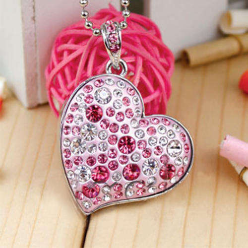 LOVELY  8GB 8G USB Flash Drive Memory HeartT Necklace