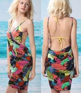 !!! FASHIONABLE !!! RAINBOW LEAF SWIMMING COSTUME COVER