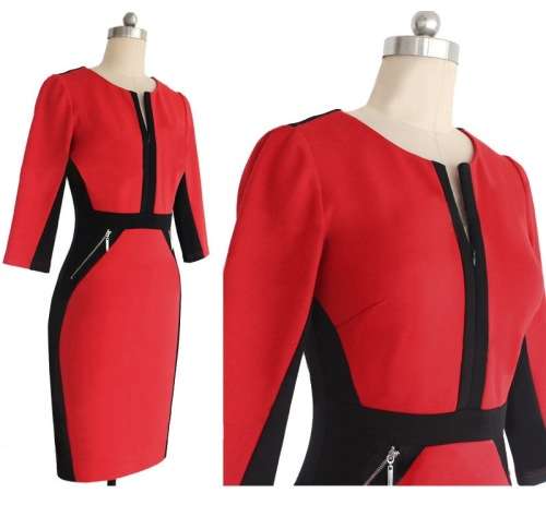 !!! NEW ARRIVAL !!! ELEGANT LONG SLEEVE DRESS IN THREE COLORS IN SIZE 32 TO 36