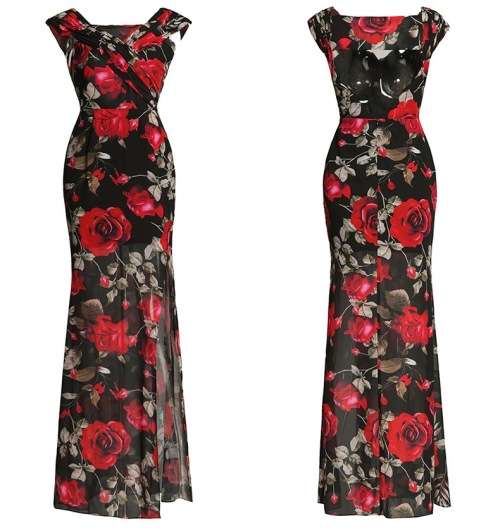 !!! FREE SHIPPING !!! last one in stock!!! Sexy Red Flower Dress in size 32