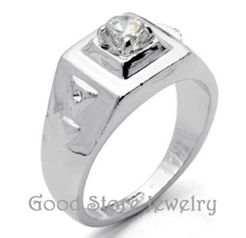 BEAUTIFUL SIMULATED DIAMOND RING IN 18K WHITE GOLD PLATED***SIZE 9