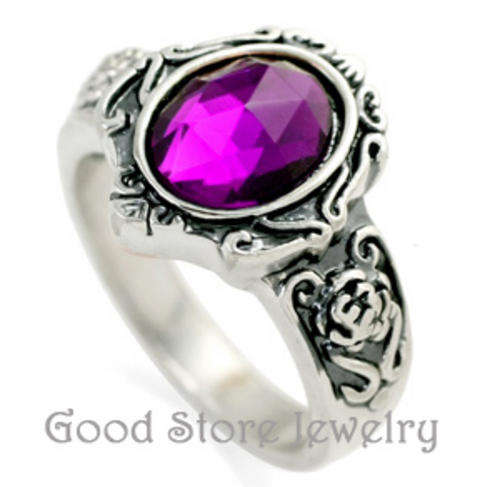 BEAUTIFUL AMETHYST SWAROVSKI RING *** SIZE 6,7,8