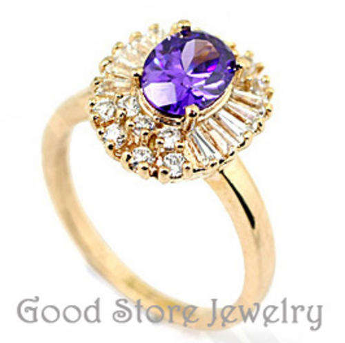 STUNNING AMETHYST SWAROVSKI RING ***SIZE 8