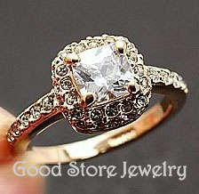 HOT* BRAND NEW STUNNING ENGAGEMENT RING IN 18K GOLD PLATED***SIZE 6