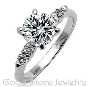 STUNNING 1.25ct ENGAGEMENT RING IN 18K WHITE GOLD PLATED***SIZE 6