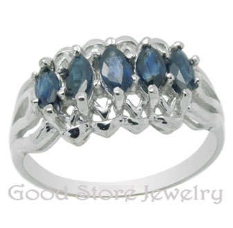 LOVELY NEW AAA SAPHIRE RING IN 925 STERLING SILVER