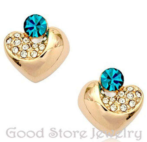 STUNNING 18KGP PERIDOT SWAROVSKI EARRING