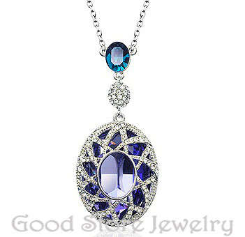 !!! WOW !!! GORGEOUS LIGHT AMETHYST SWAROVSKI NECKLACE IN 18KGP