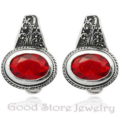 !!!NEW!!! Stunning Synthetize Ruby Earring in 925 Pure Silver