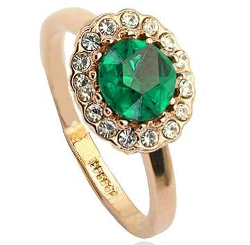 STUNNING DEEP PERIDOT SWAROVSKI RING ***SIZE 8**