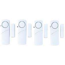 Window and door contact alarm system, 4 x alarms and 4x matching sensors included...