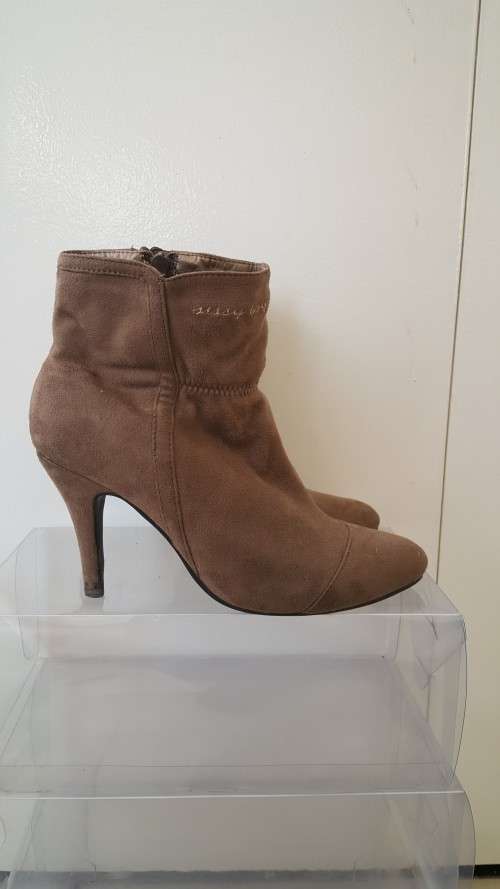 Beige Sissy Boy Stiletto Ankle Boots Size 7