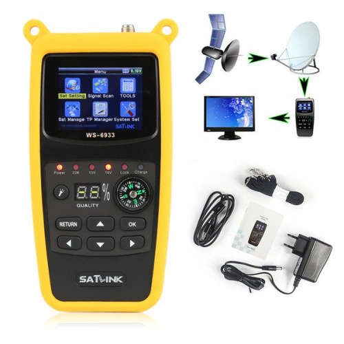 Satlink WS-6933 DVB-S2 FTA CandKU Band Digital Satellite Meter Finder with Compass