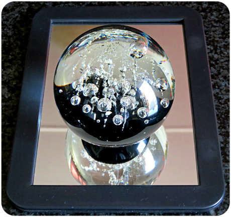 Beautiful Glass Paper Weight full of bubbles - so striking - As new