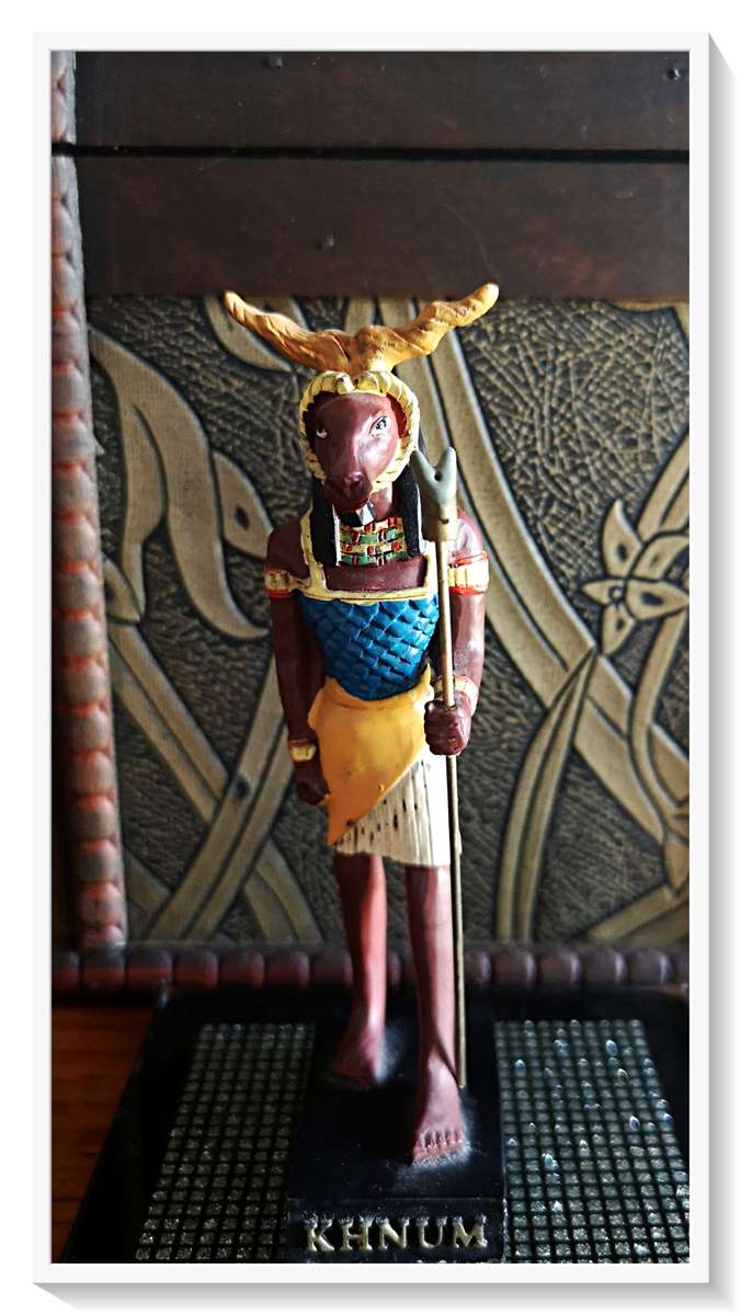 Khnum Egyptian God Figurine - Solid Hand-Painted Resin Cast - Vintage Collectable*