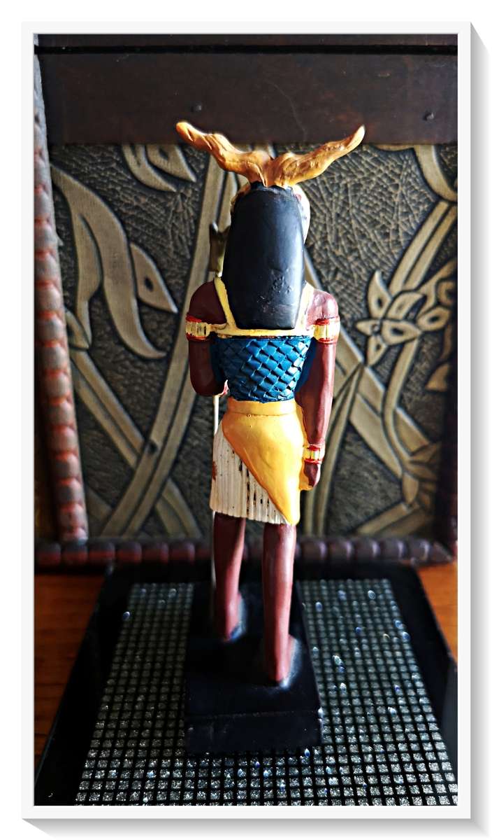 Khnum Egyptian God Figurine - Solid Hand-Painted Resin Cast - Vintage Collectable*