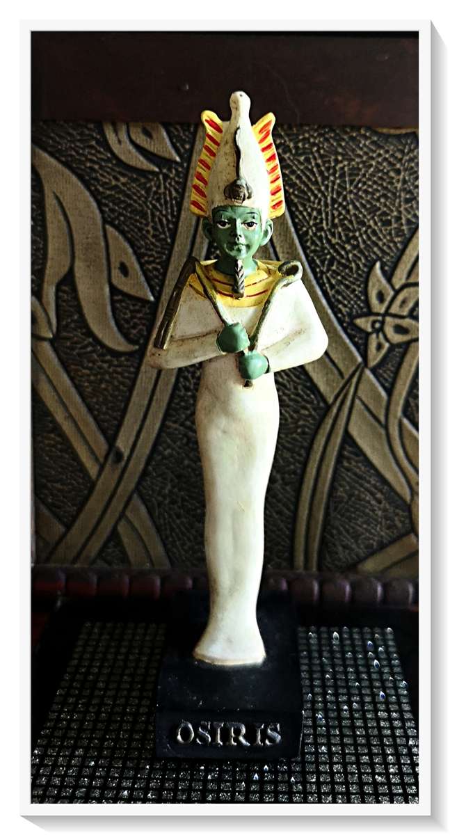 Osiris Egyptian God Figurine - Solid Resin Hand Painted - Vintage Collectable*
