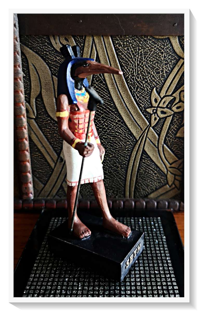Seth Egyptian God Figurine - Solid Resin Hand-Painted - Vintage Collectable*