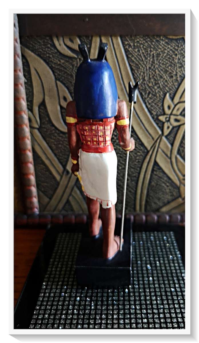 Seth Egyptian God Figurine - Solid Resin Hand-Painted - Vintage Collectable*