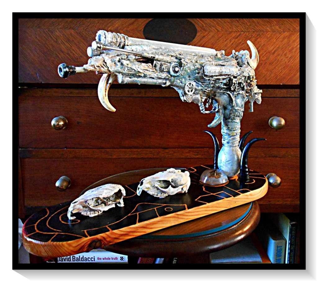 Pistolero Dentata by Artist Ras Steyn [MFA] - Organic Wood/Resin/Dentine/Bone & Skull Sculpture*****