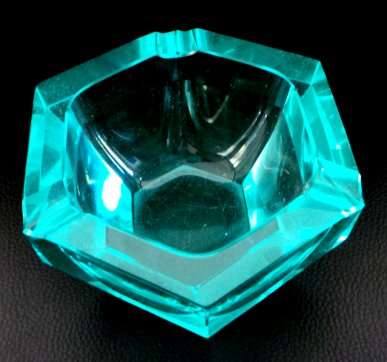 An Exceptionally Beautiful Turqoise Ashtray - Thick, Heavy & Solid (Hexagonal Design)***