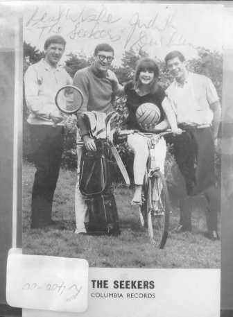 THE SEEKERS - Monochrome Postcard in Plastic Wrapper - Signed by Seekers Members***