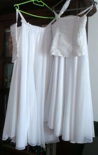 2 Bridesmaid Outfits [WHITE & SILVER] - Top and Skirt - See images***