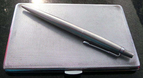 Silver colour Cigarette Holder (Made in England) with Matching Silver (Stainless Steel) Parker Pen