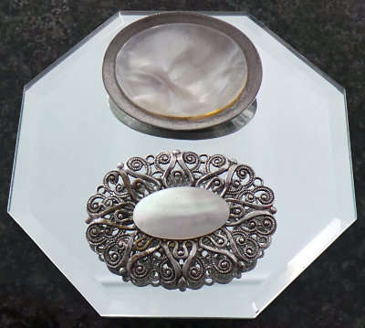 Two Delightful 'Mother-of-Pearl' Brooches - Real Yesteryear Pieces - See photograph***