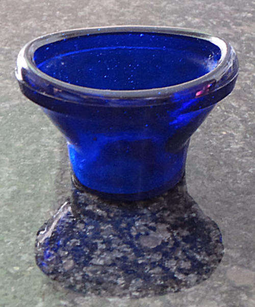 A Prussian Blue Glass Eye Bath - In Perfect Condition***