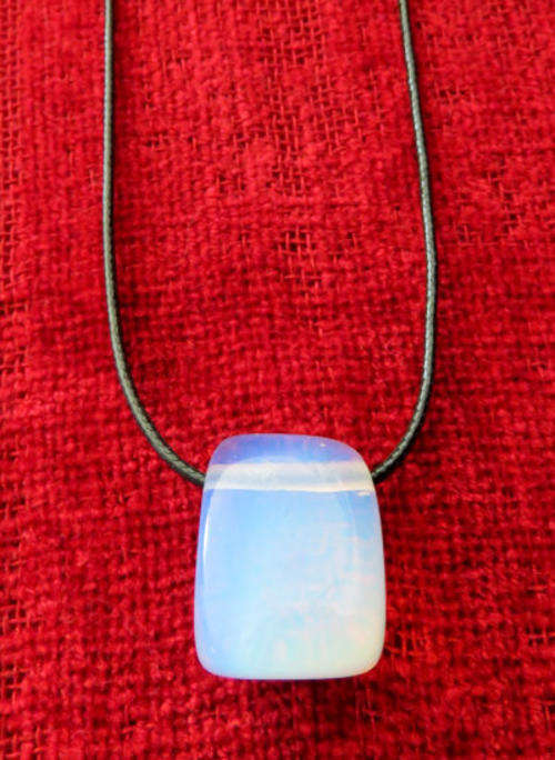 OPALITE PENDANT: Stone is Smooth, Pristine, Lucid and casts a Calm Polychromatic Shimmer***