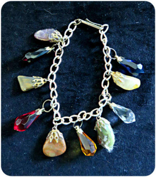 Vintage semi - precious stones and crystal drops 1960's