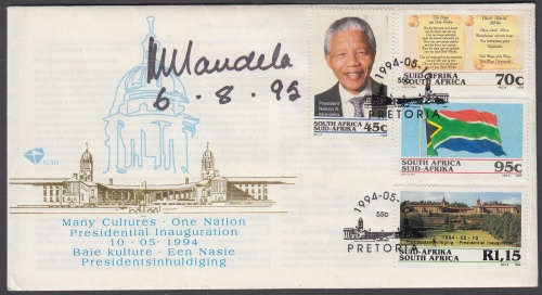 NELSON MANDELA Authentic Hand Signed President FDC AUTOGRAPH SIGNATURE