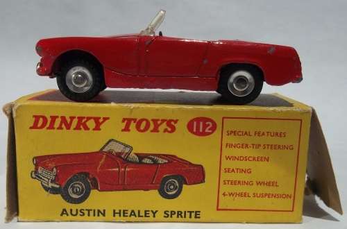 Dinky Toys  #112 Austin Healey Sprite Boxed Made in England vintage Die Cast Model