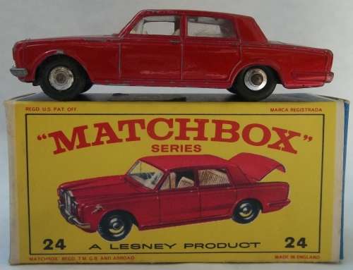 Matchbox Lesney 1-75 Series Regular Wheels #24 Rolls Royce Silver Shadow BOXED Vintage