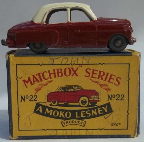 MATCHBOX Lesney 1-75 Series Regular Wheels MOKO #22 Vauxhall Cresta BOXED 1956 MODEL ENGLAND