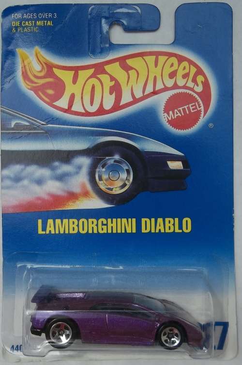 HOT WHEELS Lamborghini Diablo Made in 1991 mint on card Similar to Matchbox