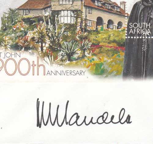 President Nelson Mandela Authentic Hand Signed FDC AUTOGRAPH ST. JOHN 1999 AUTOGRAPHED SIGNATURE