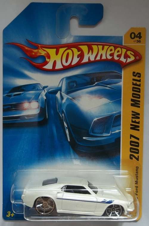 Hot Wheels 1969 Ford Mustang (White) HOTWHEELS Similar to Matchbox Scale Model Car