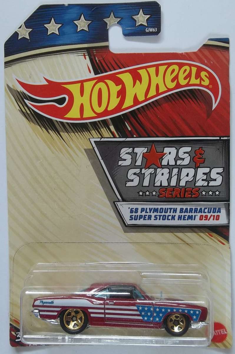 Hot Wheels 1968 Plymouth Barracuda Super Stock Hemi (Stars & Stripes Series) HOTWHEELS Like Matchbox