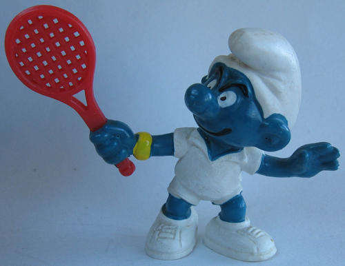TENNIS PLAYER SMURF 1978 SMURFS -  Peyo Schleich vintage collectable toy FIGURE