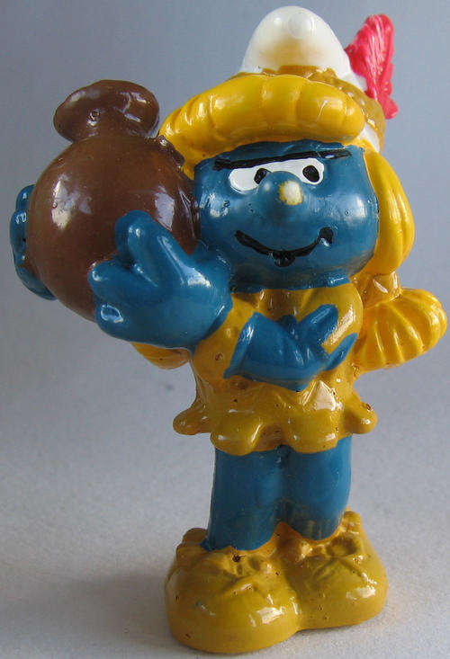 RED INDIAN SMURFETTE SMURF 1983 SMURFS -  Peyo Schleich vintage collectable toy FIGURE